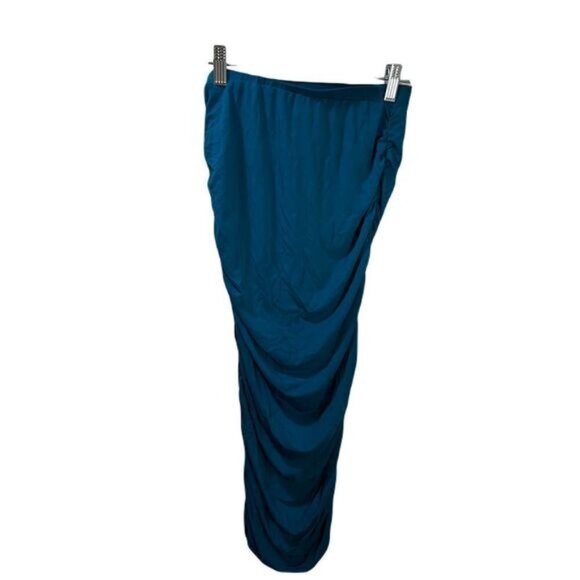 Johnny Fit Ruched High Waist‎ Long Maxi Skirt with Side Shirring - Picture 2 of 5